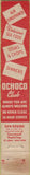 Matchbook Cover - Ochoco Club Cafe Prineville OR WEAR 10 Strike
