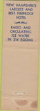 Matchbook Cover - Hotel Carpenter Manchester NH