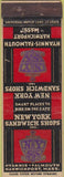 Matchbook Cover - New York Sandwich Shop Harwichport MA Hyannis Falmouth