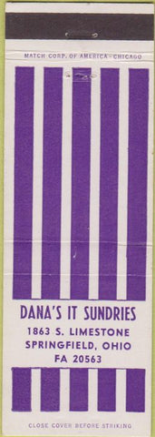Matchbook Cover - Dana's It Sundries Springfield OH