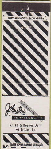 Matchbook Cover - Johnston's Furniture Bristol PA