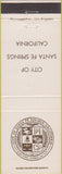 Matchbook Cover - City of Santa Fe Springs CA