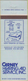 Matchbook Cover - Carney Hearing Aid Service Nashville Madison TN