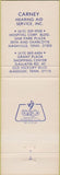 Matchbook Cover - Carney Hearing Aid Service Nashville Madison TN