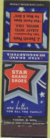 Matchbook Cover - Star Brand Shoes J Everett Poole Denver CO