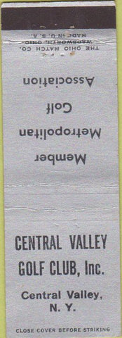 Matchbook Cover - Central Valley Golf Club Central Valley NY