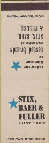 Matchbook Cover - Stix Baer Fuller Saint Louis MO