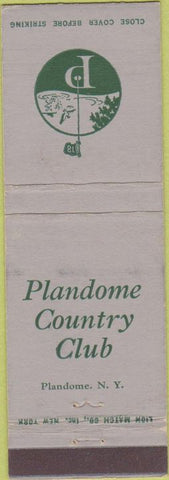Matchbook Cover - Plandome Country Club Plandome NY