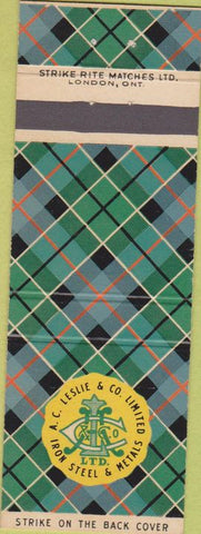 Matchbook Cover - AC Lesli Co Iron Steel ON Ontario