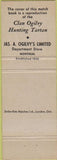 Matchbook Cover - Clan Ogilvy Hunting Tartan Department Store Montreal QC