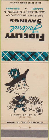 Matchbook Cover - Fidelity Federal Savings Bank Glendale CA
