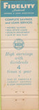 Matchbook Cover - Fidelity Federal Savings Bank Glendale CA