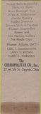 Matchbook Cover - Cosmopolitan Store Dayton OH WEAR Glenburnie Hats
