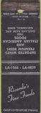 Matchbook Cover - Ricardo's Fine Foods Columbus OH WORN