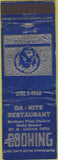 Matchbook Cover - Da Nite Restaurant Logan OH POOR