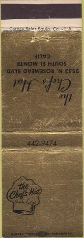 Matchbook Cover - The Chef's Hat South El Monte CA