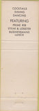 Matchbook Cover - The Chef's Hat South El Monte CA