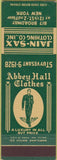 Matchbook Cover - Jain Sax Clthing men's New York City SAMPLE