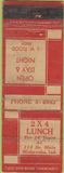 Matchbook Cover - 2x4 Lunch Mishawaka IN POOR