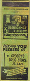 Matchbook Cover - Crosby's Drug Store Columbus OH WORN