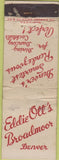 Matchbook Cover - Eddie Ott's Broadmoor Denver CO WORN