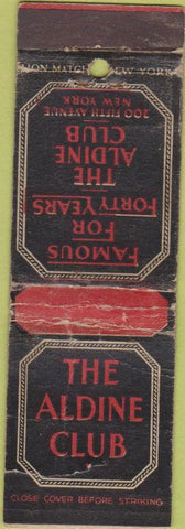 Matchbook Cover - Aldine Club New York City WORN