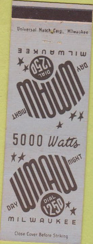 Matchbook Cover - WMAW Radio Milwaukee WI