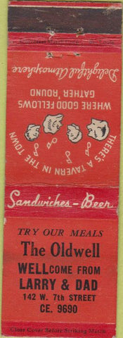 Matchbook Cover - The Oldwell restaurant WORN NO TOWN