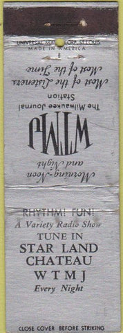 Matchbook Cover - WTMJ Radio Milwaukee WI Star Land Chateau