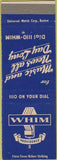 Matchbook Cover - Whim Providence RI