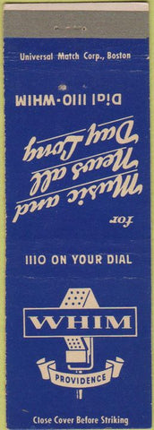 Matchbook Cover - Whim Providence RI