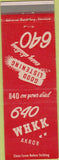 Matchbook Cover - WHKK Radio Akron OH