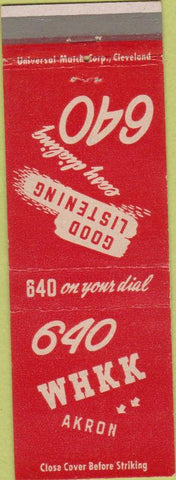 Matchbook Cover - WHKK Radio Akron OH