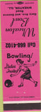 Matchbook Cover - Wheaton Bowling Wheaton IL girlie