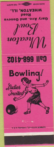 Matchbook Cover - Wheaton Bowling Wheaton IL girlie