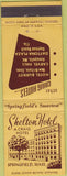 Matchbook Cover - Shelton Hotel Springfield MA
