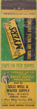 Matchbook Cover - Myers Pumps Well Water Dublin OH WORN