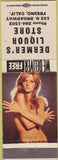 Matchbook Cover - Dermer's Liquor Store Fresno CA pinup