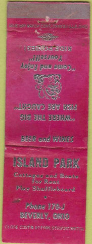 Matchbook Cover - Island Park Beverly OH WORN