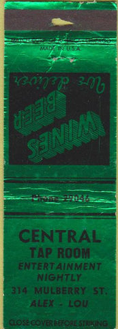 Matchbook Cover - Central Tap Room NO TOWN