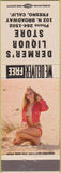 Matchbook Cover - Dermer's Liquor Store Fresno CA pinup