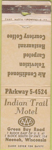 Matchbook Cover - Indian Trail Motel Neenah WI