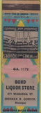 Matchbook Cover - Bond Liquor Store St Paul MN POOR