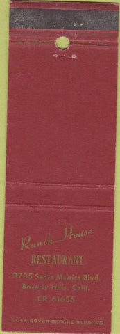 Matchbook Cover - Ranch House Restaurant Beverly Hills CA