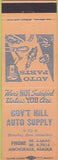 Matchbook Cover - Government Hill Auto Supply Anchorage AK peach