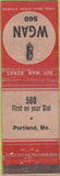 Matchbook Cover - WGAN Radio Portland ME WORN