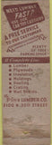 Matchbook Cover - The Pine Lumber Co Milwaukee WI WEAR