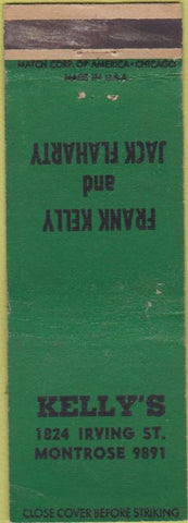 Matchbook Cover - Kelly's NO TOWN Frank Kelly Jack Flaharty WEAR