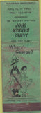 Matchbook Cover - James Barber Shop Minneapolis MN hillbilly POOR