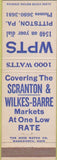 Matchbook Cover - WPTS Radio Pittston PA
